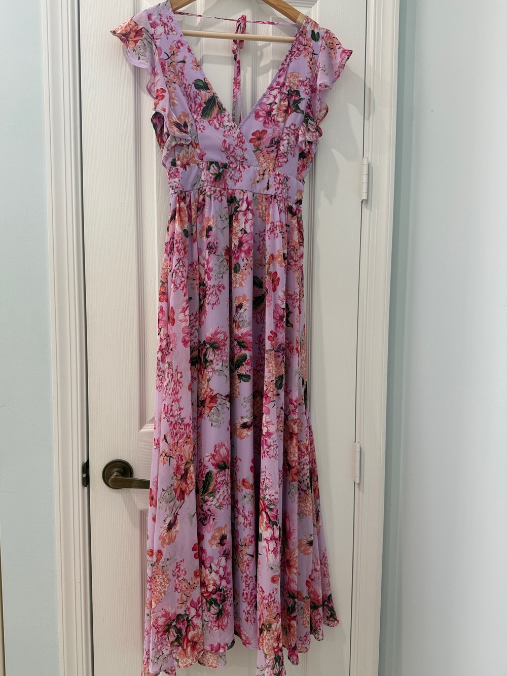 SHEIN Lilac Floral Maxi Dress